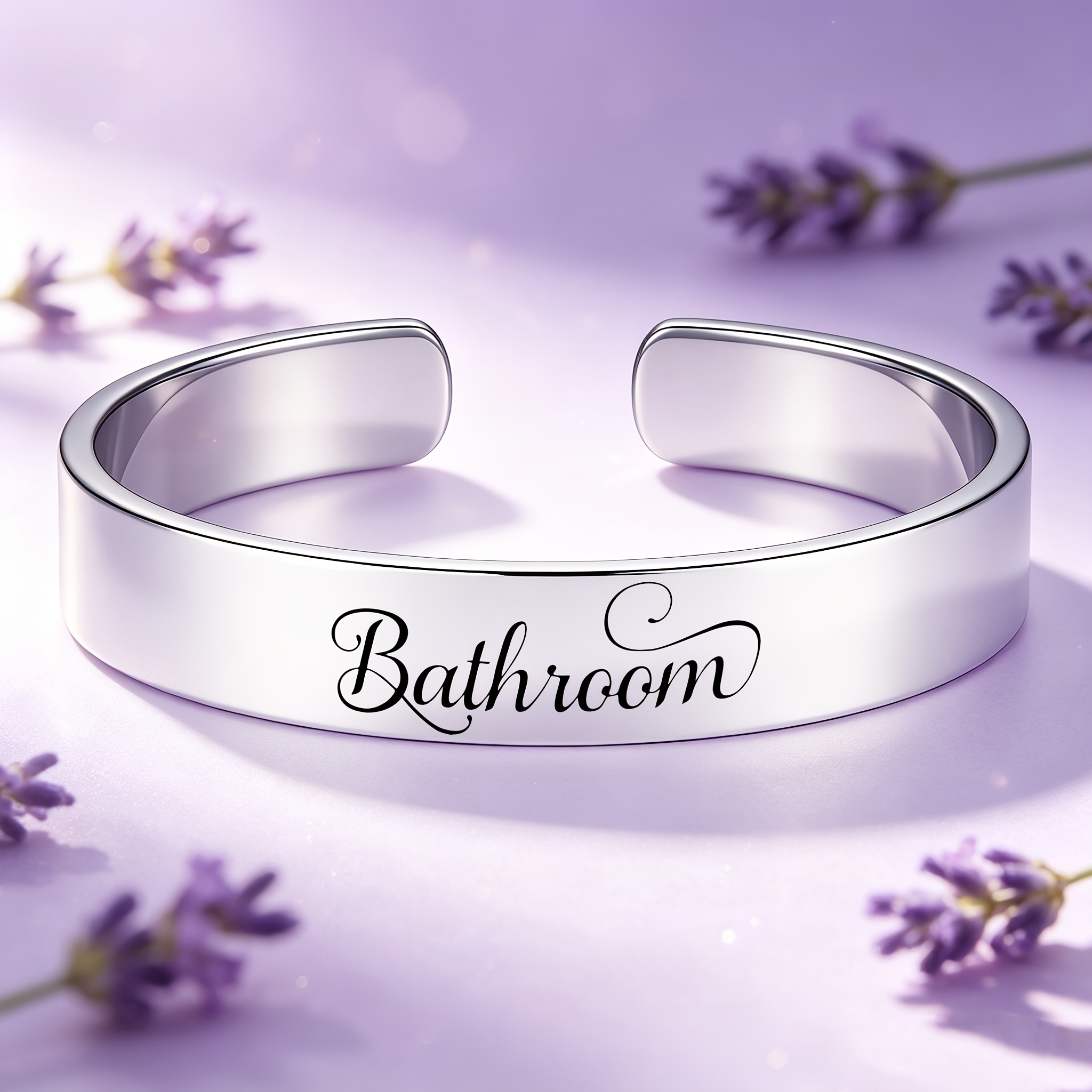 Elegant 304 Stainless Steel Open Bangle, Vintage Light Luxury